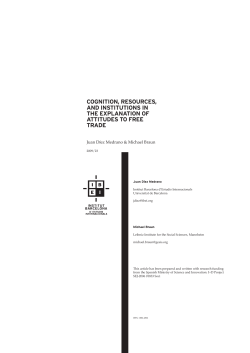 cognition, resources, and institutions in the explanation of attitudes