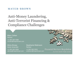 Anti-Money Laundering, Anti-Terrorist Financing