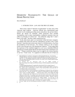 domestic tranquility: the goals of home protection