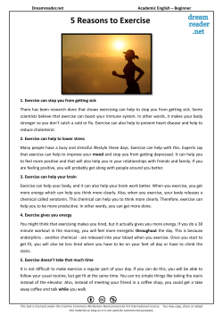 5 Reasons to Exercise