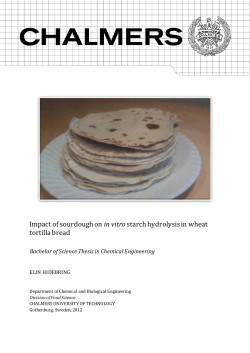 Impact of sourdough on in vitro starch hydrolysis in wheat tortilla bread