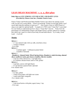LEAN MEAN MACHINE! 1, 2, 3, diet plan