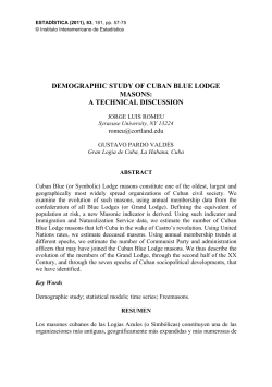 DEMOGRAPHIC STUDY OF CUBAN BLUE LODGE MASONS: A