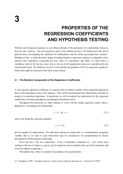 properties of the regression coefficients and hypothesis testing