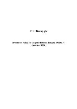 CDC Investment Policy 2012-2016