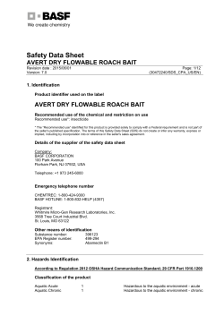 Safety Data Sheet AVERT DRY FLOWABLE ROACH BAIT