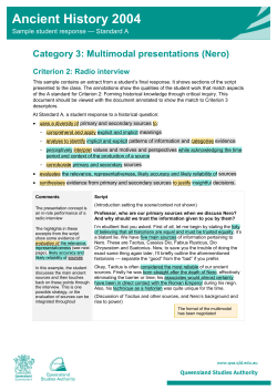 Criterion 2: Radio interview