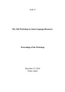 Proceedings of the 12th Workshop on Asian Language Resources