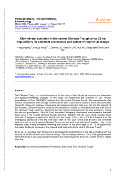 Clay mineral evolution in the central Okinawa - Archimer