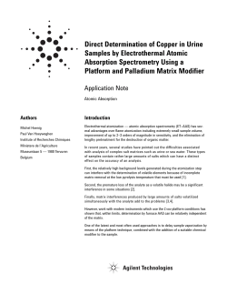 Direct Determination of Copper in Urine Samples by Electrothermal