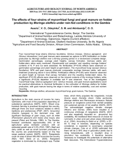 The effects of four strains of mycorrhizal fungi and goat manure on