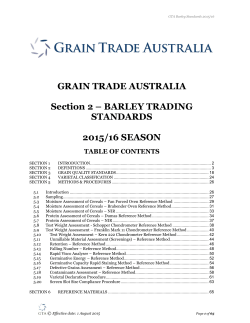 Barley Standards - Grain Trade Australia