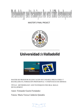 MASTER`S FINAL PROJECT Autor: Fernando Guz&oacute;n