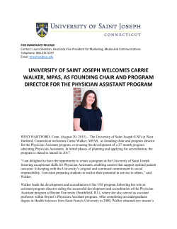 university of saint joseph welcomes carrie walker, mpas, as founding