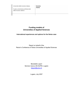 Funding models of Universities of Applied Sciences