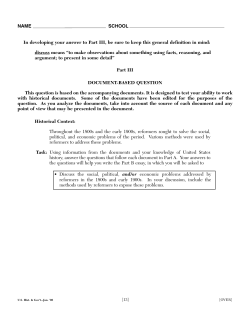 US DBQ Reforms - White Plains Public Schools