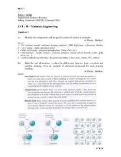 ENT 145 &ndash; Materials Engineering