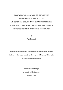 positive psychology and constructivist developmental