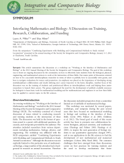 Interfacing Mathematics and Biology: A Discussion on Training