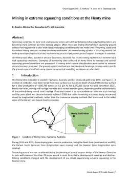 Mining in extreme squeezing conditions at the Henty