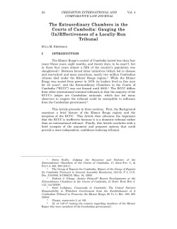 The Extraordinary Chambers in the Courts of Cambodia: Gauging
