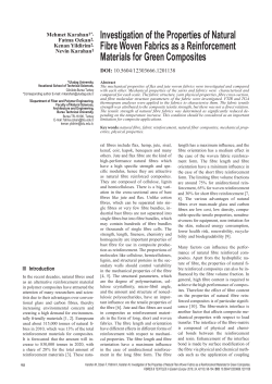 Investigation of the Properties of Natural Fibre Woven Fabrics as a