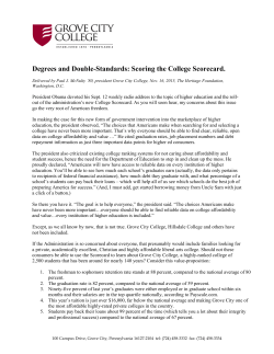Degrees and Double-Standards: Scoring the College Scorecard.