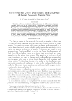 Preference for Color, Sweetness, and Mouthfeel of Sweet Potato in