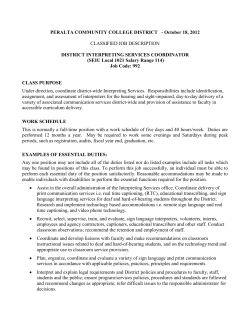 District Interpreting Services Coordinator