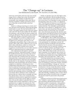 The &ldquo;Change&ndash;up&rdquo; in Lectures - Center for Innovative Teaching and