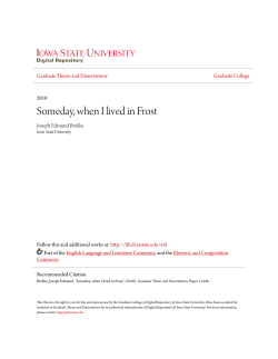 Someday, when I lived in Frost - Iowa State University Digital