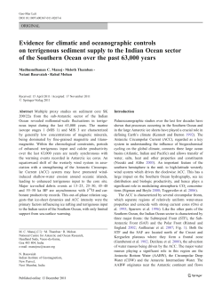 Evidence for climatic and oceanographic controls on terrigenous