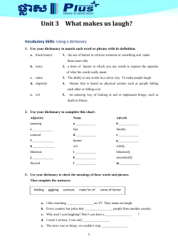 Unit 3 What makes us laugh?