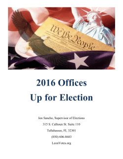 2016 Offices Up for Election - Leon County Supervisor of Elections