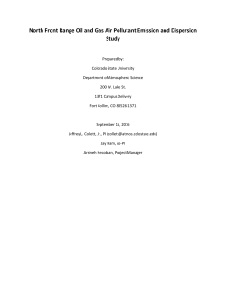 North Front Range Oil and Gas Air Pollutant