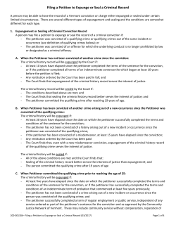 Filing a Petition to Expunge or Seal a Criminal