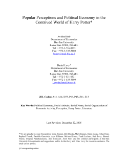 Popular Perceptions and Political Economy in the Contrived World