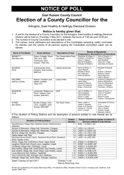 Notice of Poll - East Sussex County Council