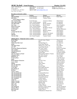 Jill BC Du Boff &ndash; Sound Designer