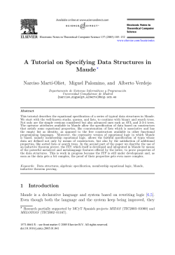 A Tutorial on Specifying Data Structures in Maude