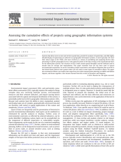 Assessing the cumulative effects of projects using geographic