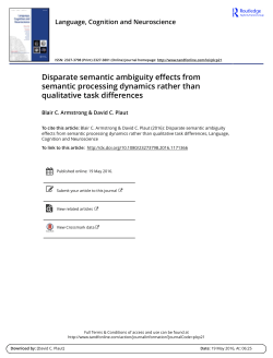 Disparate semantic ambiguity effects from semantic processing