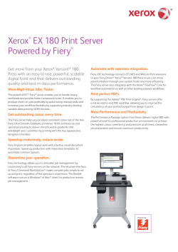 Specifications – Xerox® EX 180 Print Server Powered by Fiery