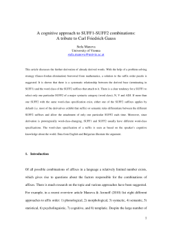 A cognitive approach to SUFF1-SUFF2 combinations: A tribute to