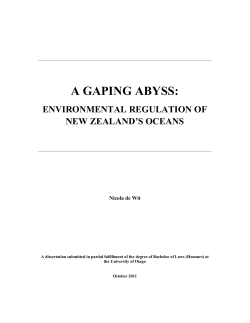 a gaping abyss - University of Otago