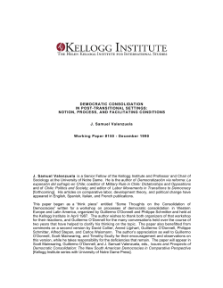 Democratic Consolidation in Post-Transitional Settings: Notion