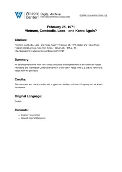 February 25, 1971 Vietnam, Cambodia, Laos&mdash;and Korea Again?