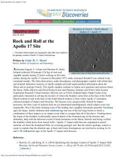 Rock and Roll at the Apollo 17 Site