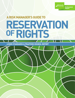 a risk manager`s guide to