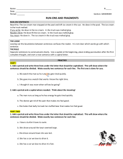 RUN-ONS AND FRAGMENTS